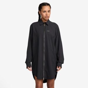 Nike Naomi Osaka Oversized Shirt Dress Shacket Black Gold Large FV7804-010